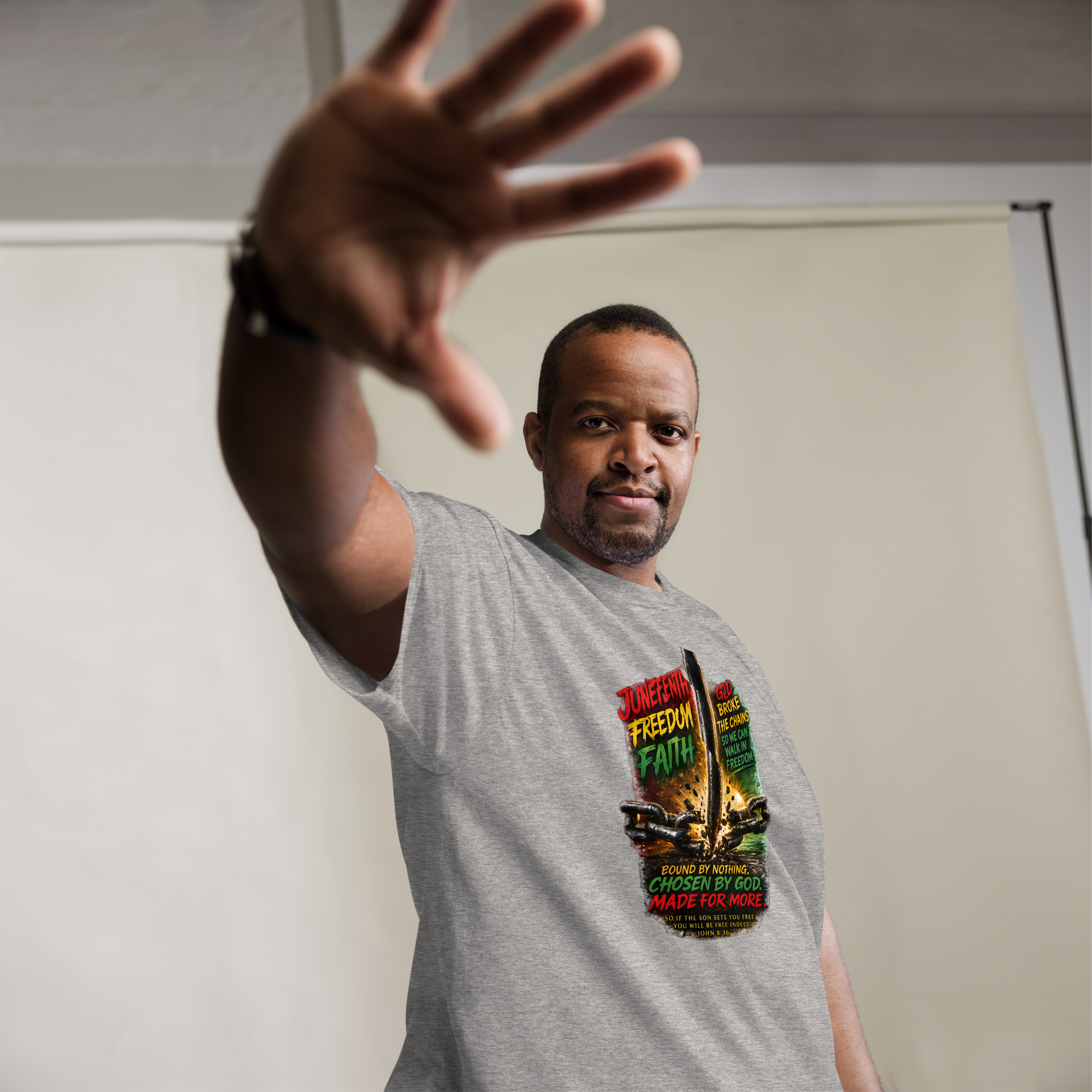 Juneteenth Freedom Through Faith Shirt - Image 6