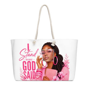 Stand on What God Said Christian weekender bag front view